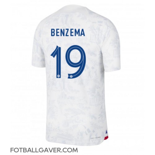 Frankrike Karim Benzema #19 Fotballklær Bortedrakt VM 2022 Kortermet